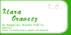 klara oravetz business card